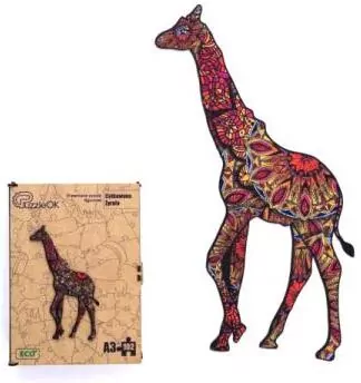 Puzzle drewniane eko 102. Cętkowana żyrafa - tantis.pl