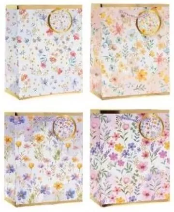 Torebka prezentowa 18x23x8cm Kwiaty MIX - tantis.pl