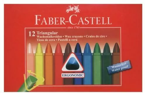 Kredki świecowe trójkątne Faber-Castell 12 kolorów - tantis.pl