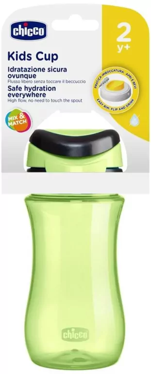 Chicco Kubek z twardym ustnikiem 350ml zielony - tantis.pl