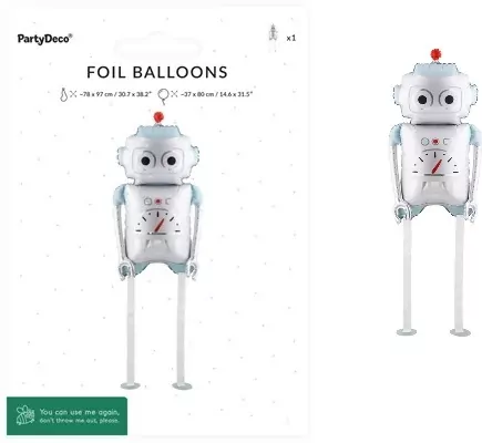 Balon foliowy Robot 37x80cm - tantis.pl
