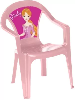 Krzesełko plastikowe pastel różowy