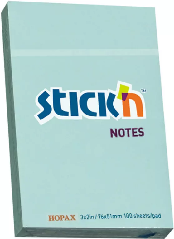 Notes samoprzylepny 76x51 mm niebieski pastel 100 kartek - tantis.pl