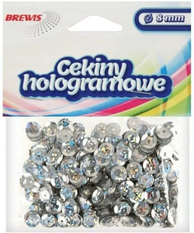 Cekiny hologramowe H 80 srebrny - tantis.pl