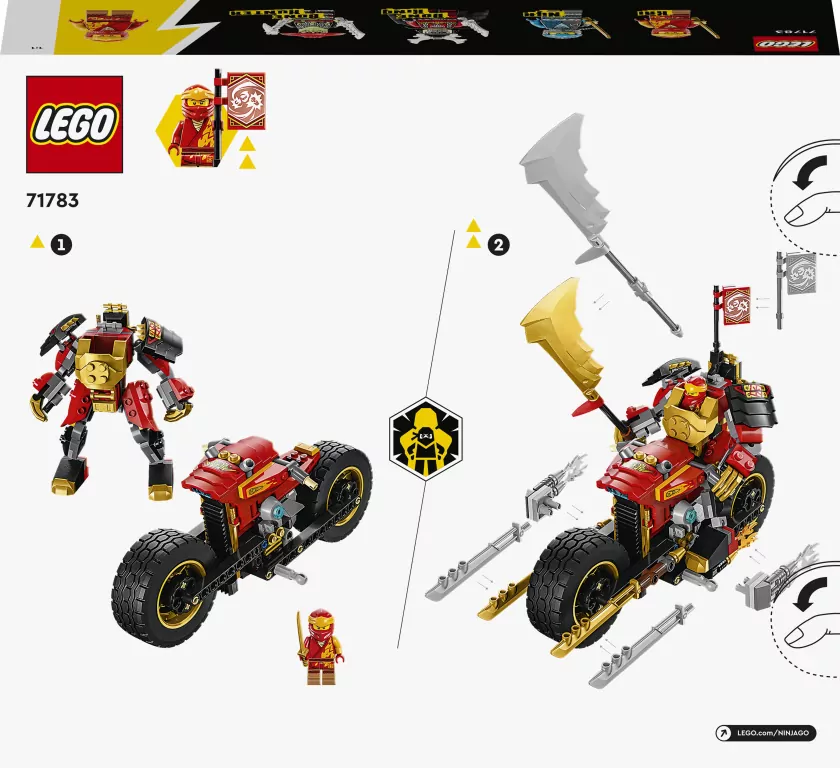 LEGO® NINJAGO®. Jeździec-Mech Kaia EVO. 71783 - tantis.pl