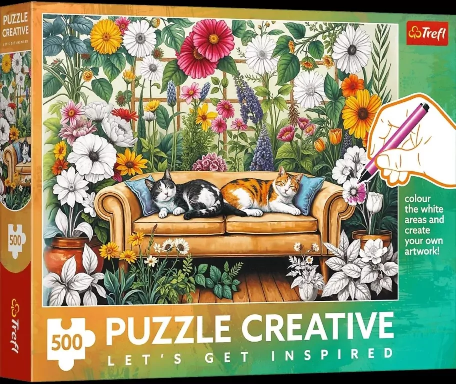 Puzzle 500 Kocia oranżeria TREFL - tantis.pl