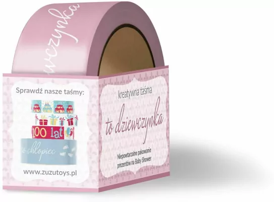 Taśma do pakowania prezentów. To dziewczynka