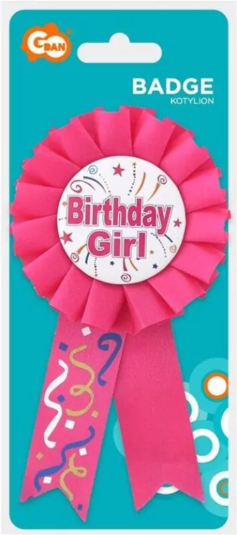 Kotylion Birthday Girl różowy - tantis.pl