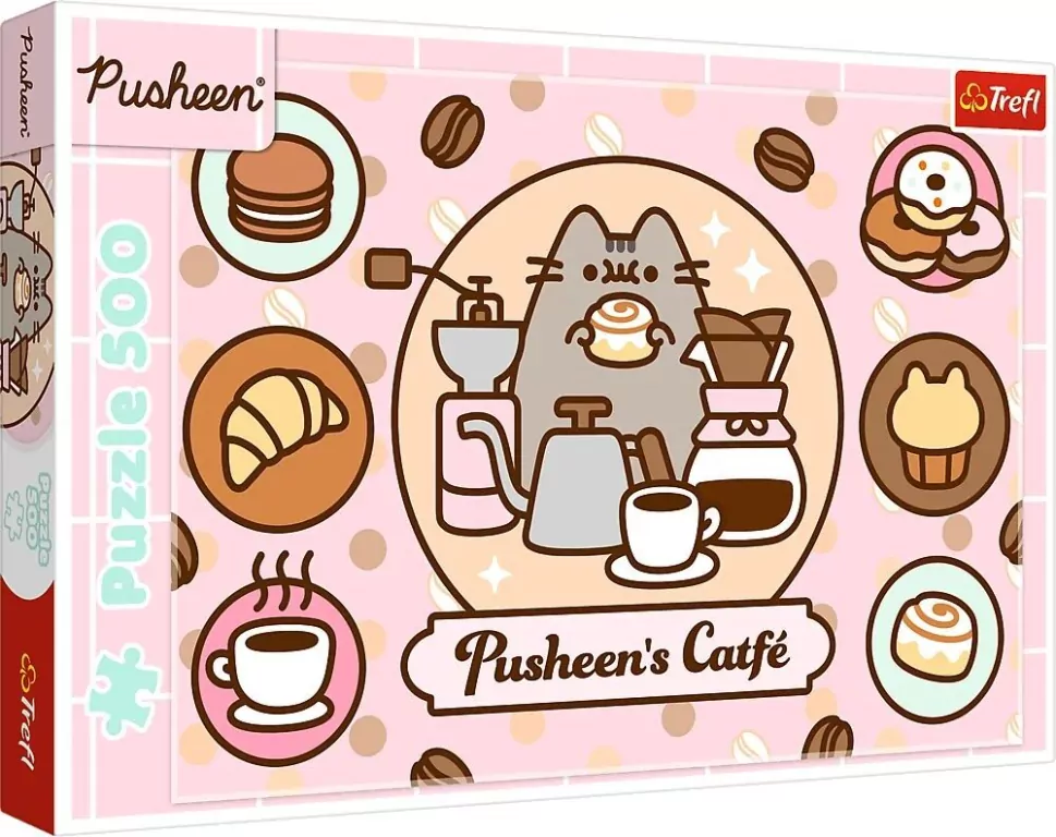 Puzzle 500 Pusheen w kawiarni TREFL - tantis.pl