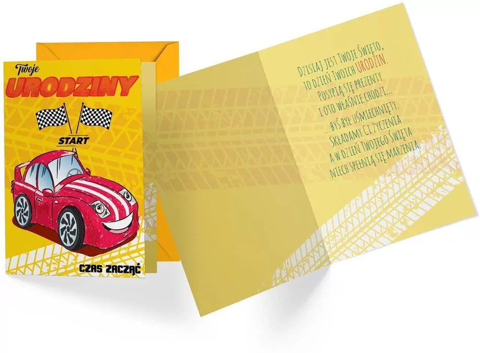 Karnet. Urodziny. Auto. PR-413 - tantis.pl