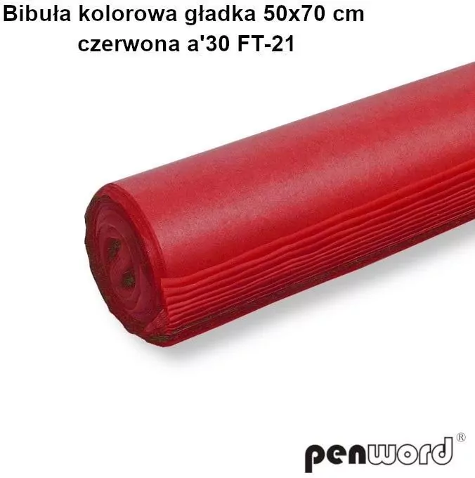 Bibuła kolorowa gładka czerwona 50x70cm 30 arkuszy - tantis.pl
