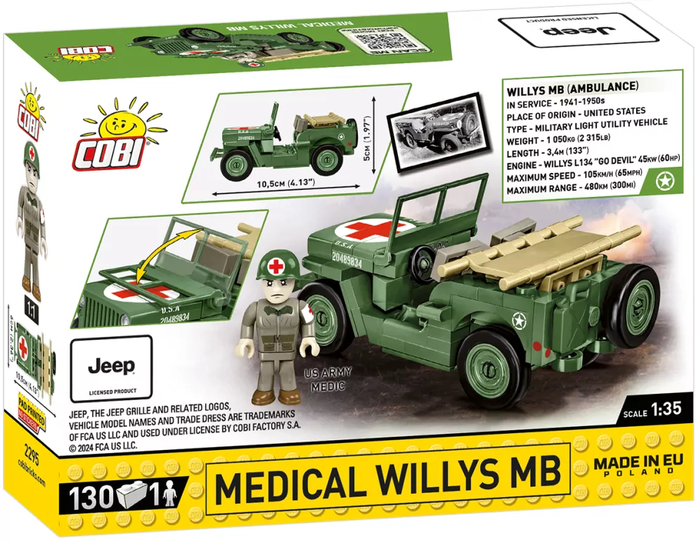 Cobi. Historical Collection Medical Willys MB - tantis.pl