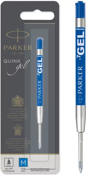 Wkład żelowy do długopisu Parker niebieski (M) 1 sztuka na blistrze 1950346 - tantis.pl