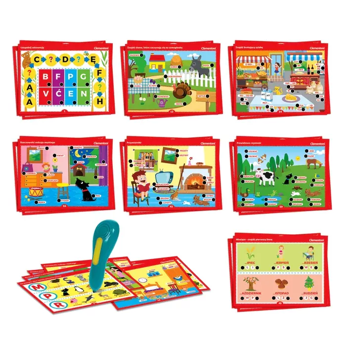 Clementoni. Mówiące Pióro 500 pytań. Litery i Słowa - tantis.pl