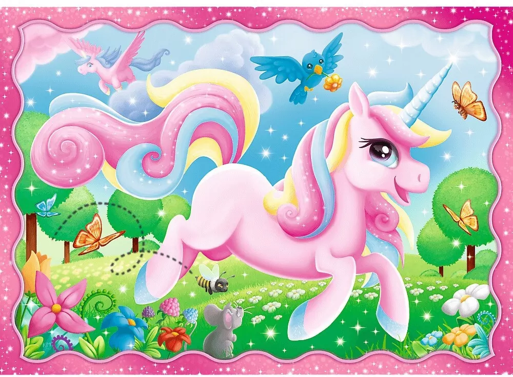 Jednorożce i magia. Puzzle 4w1 - tantis.pl