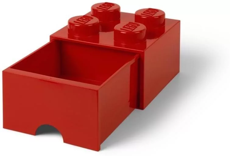 LEGO(R) pojemnik klocek z szufladą czwórka czerwony - tantis.pl