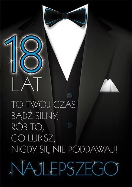Karnet Party naklejany B6+koperta Urodziny 18 wz11 - tantis.pl