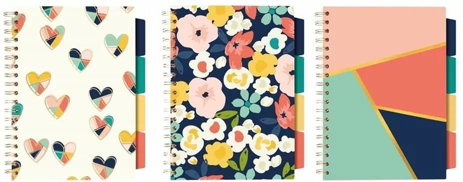 Kołozeszyt Book Floral Love. B5/100K linia. 3 sztuki - tantis.pl