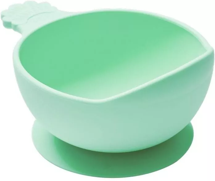 Nana's Manners Miska silikonowa z przyssawką i uchwytem zielona - tantis.pl