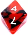 Komplet kości RPG. Czerwono-czarne. Dwukolorowe. REBEL - tantis.pl