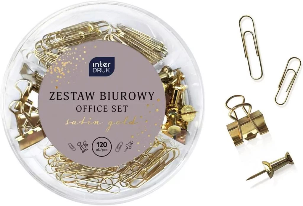 Zestaw biurowy Satin Gold 120el - tantis.pl