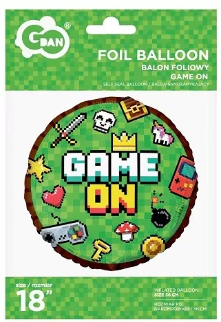 Balon foliowy Minecraft Game On 45cm - tantis.pl
