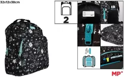 Plecak dwukomorowy Kosmos czarny 32x12x38cm