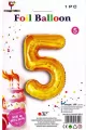 Balon foliowy złoty cyfra 5, wys.81 cm BCF-955-5 - tantis.pl