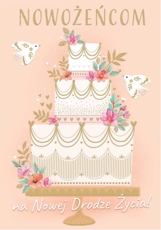 Karnet KW Ślub - Tort kremowy - tantis.pl