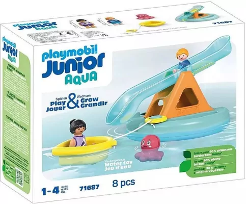 Pływająca wyspa ze zjeżdżalnią. Zestaw z figurkami Junior Aqua 71 687