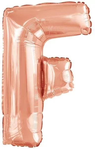 Balon foliowy litera F różowe złoto 54,5x86cm - tantis.pl