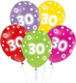 Balony liczba 30 urodziny 30cm 5szt - tantis.pl