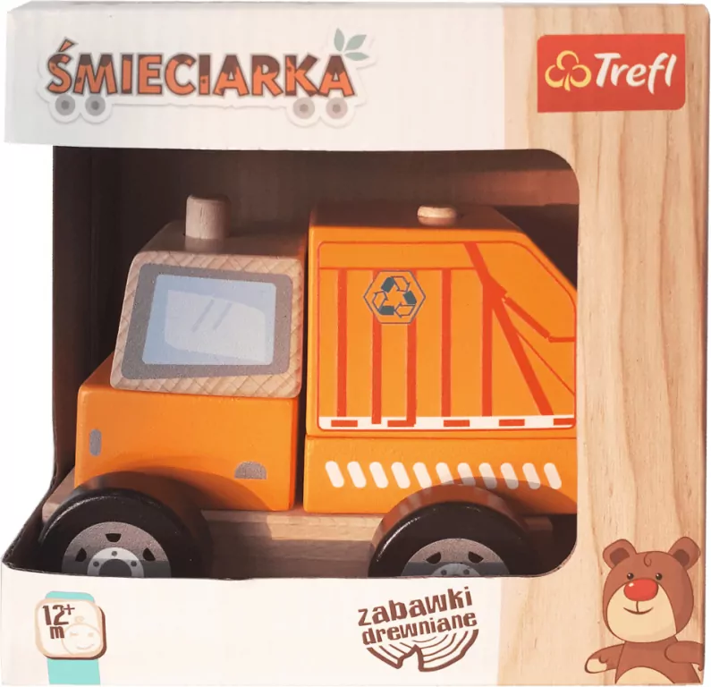 Śmieciarka. Zabawka drewniana - tantis.pl