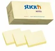 Paczka Notes samoprzylepny 38x51 mm żółty pastel 12 notesów po 100 kartek - tantis.pl