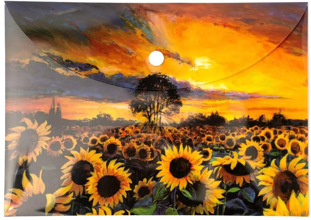 Paczka Teczka A5 kopertowa PP Słoneczniki 5 szt. - tantis.pl