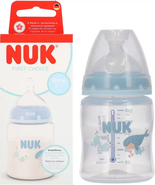 NUK. First Choice. Butelka z silionowym smoczkiem. 150 ml - tantis.pl