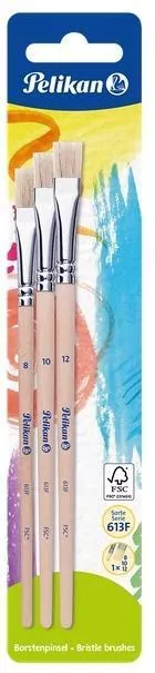 Pelikan. Pędzel płaski 613f (8,10,12), 3 sztuk - tantis.pl
