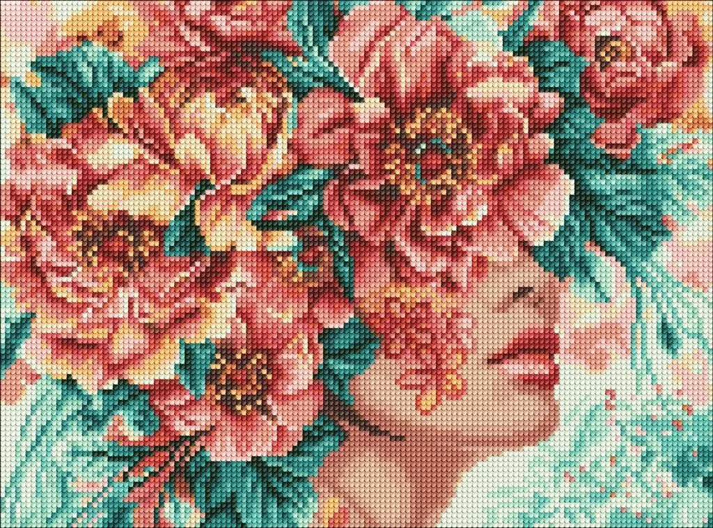 Diamentowa mozaika - Romantyzm kwiatów 30x40cm - tantis.pl