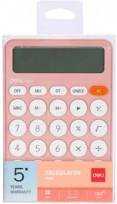 Kalkulator biurowy M124 różowy DELI - tantis.pl