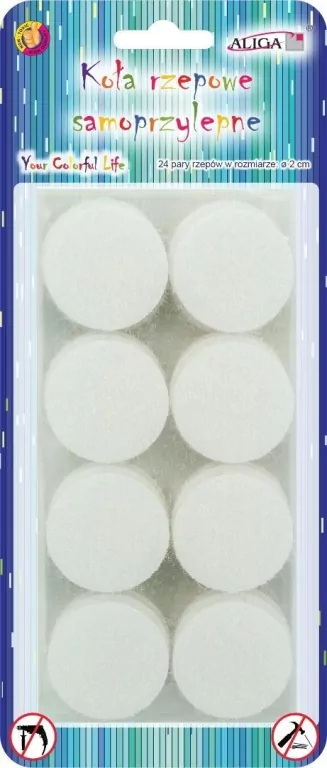 Koła rzepowe samoprzylepne rzepy 2cm 24 pary - tantis.pl