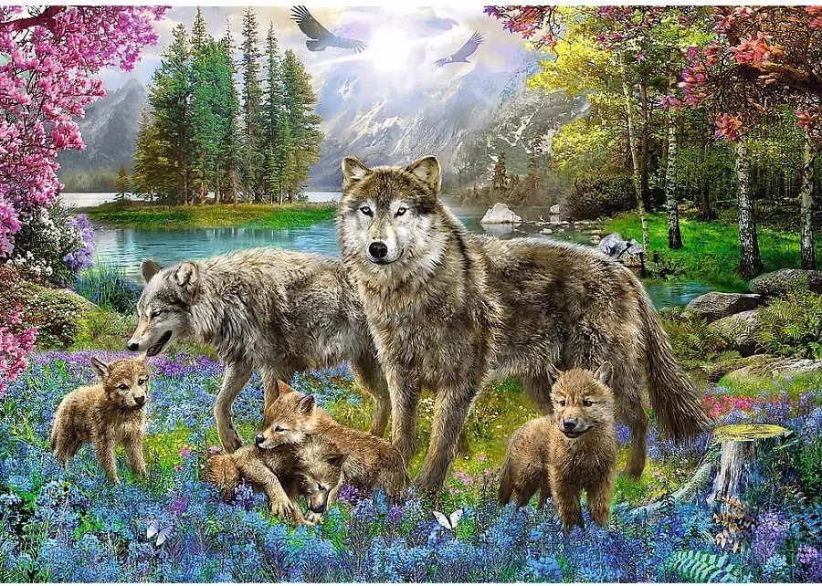 Trefl. Puzzle 1000 Wilcza rodzina - tantis.pl