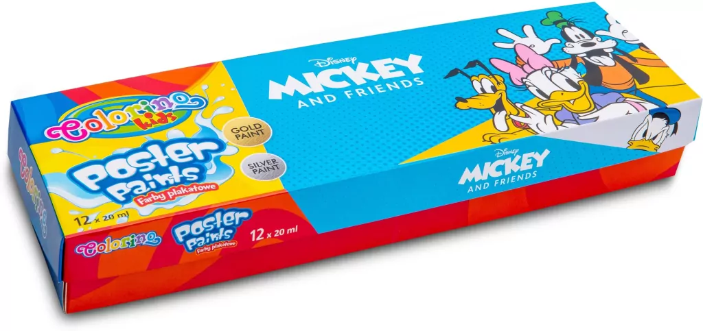 Farby plakatowe Colorino Kids mix 20 ml 12 kolorów Mickey - tantis.pl