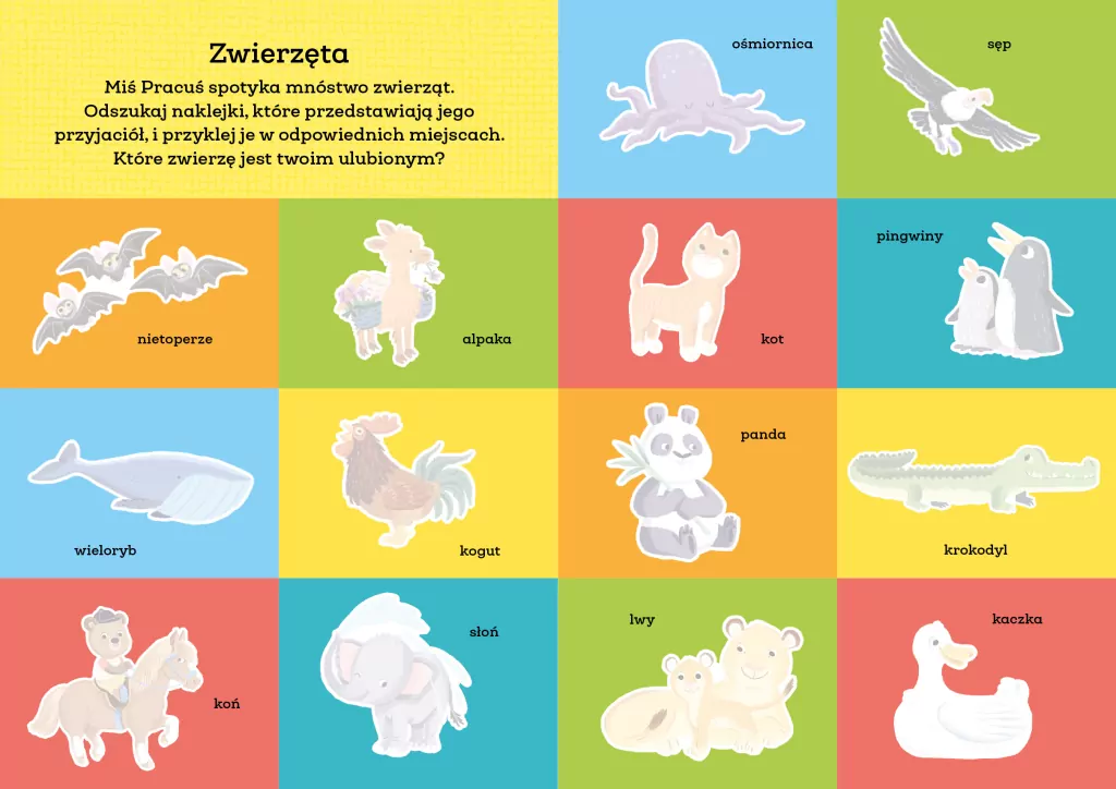 Miś Pracuś. Zwierzęta. Moje pierwsze naklejki - tantis.pl