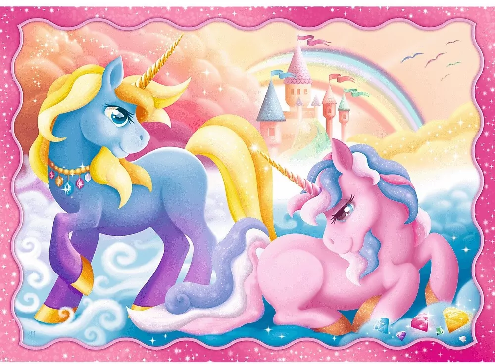 Jednorożce i magia. Puzzle 4w1 - tantis.pl