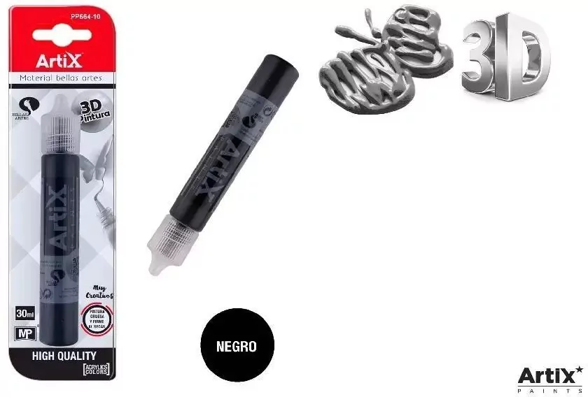 Farba strukturalna 3D czarny 30ml - tantis.pl