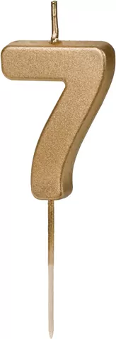 Świeczka urodzinowa 7 4,5cm. Złota - tantis.pl