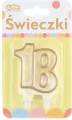 Świeczka liczba 18 urodziny, złoty kontur - tantis.pl