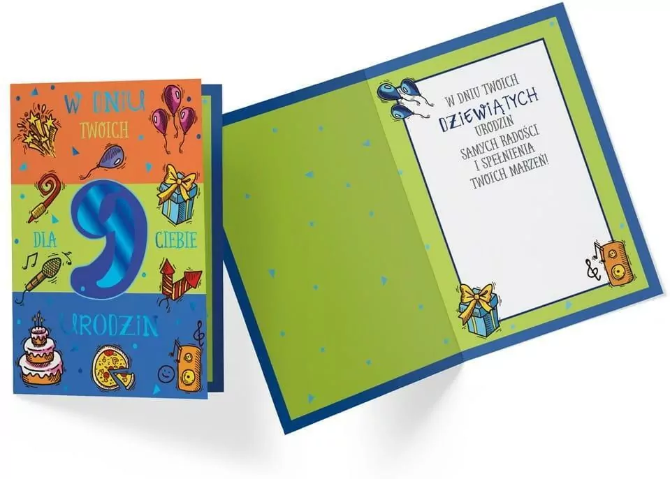 Karnet PR-334 Urodziny 9 chłopiec - tantis.pl