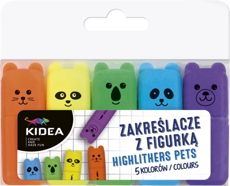 Derform. Zakreślacze z figurką, 5 sztuk - tantis.pl