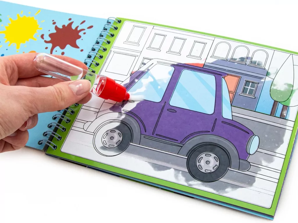 Magiczna wielorazowa kolorowanka wodna O Pojazdy - tantis.pl